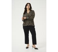 Langarm-Bluse Regular fit Brown/Black Flower Print floral EU 44 / UK 16