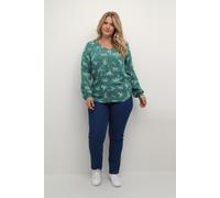 Langarm-Bluse Regular fit Green Detailed Flower Print floral EU 52 / UK 24