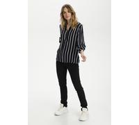 KAFFE Langarm-Bluse KAstridy Damen Bluse Langarm Hemdbluse Streifen V Ausschnitt Shirt 36, Midnight Marine/Chalk