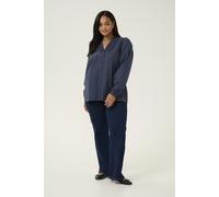 Langarmbluse KAFFE "Langarm-Bluse KAmaia", Damen, Gr. 42, blau (midnight marine), Obermaterial: 80% Polyester PES. 20% Baumwolle CO., Blusen (24559615-42) midnight marine