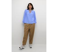 Langarmbluse KAFFE "Langarm-Bluse KAbarbara", Damen, Gr. 44, blau (vista blau), Obermaterial: 58% Polyester PES. 42% Viskose CV., Blusen (18211064-44) vista blau