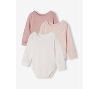 Langarm-Bodys 3er-Pack Baby Mädchen rosa Gr. 92/98 von Vertbaudet
