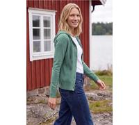 Cardigan CECIL, Damen, Gr. XL (44), grün (jewel grün melange), Web, 33% Polyester, 31% Polyacryl, 24% Baumwolle, 12% Polyamid, unifarben, comfort fit normal, ohne Ausschnitt, Rippbündchen, Strickjacke