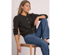 Cardigan STREET ONE, Damen, Gr. 42, schwarz coffee meliert, Feinstrick, 38% Baumwolle, 36% Polyacryl, 23% Polyester, 3% Elasthan, unifarben, regular fit normal, Rundhals, Bündchen, Strickjacken, in Un