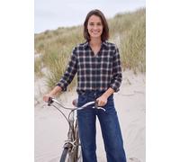 Hemdbluse CECIL, Damen, Gr. L (42), urban dunkelblau, Web, 100% Baumwolle, kariert, normal normal, V-Ausschnitt, abgesteppt, Blusen Hemdbluse, aus reiner Baumwolle (62279264-L) urban dunkelblau