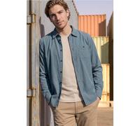 Langarmhemd STREET ONE MEN, Herren, Gr. XXL (46), US-Größen, vintage blau, Web, 100% Baumwolle, unifarben, regular fit normal, V-Ausschnitt, abgesteppt, Hemden, aus reiner Baumwolle (18707001-XXL) vin