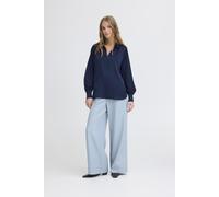 Langarmhemd ICHI "Langarm - Hemd IHSTORMY", Damen, Gr. 38, N-Gr, blau (navy blazer), Obermaterial: 100% Polyester PES., Hemden (82246547-38) navy blazer