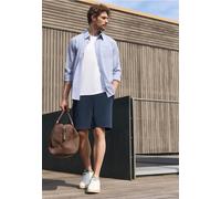 Langarmhemd STREET ONE MEN, Herren, Gr. XXL (46), US-Größen, blau (hellweiß), Web, 100% Baumwolle, gemustert, normal normal, V-Ausschnitt, abgesteppt, Hemden, aus reiner Baumwolle (42756050-XXL) hellw
