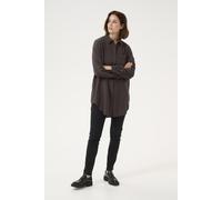 KAFFE Langarm - Hemd KAnaya Damen Hemd Langarm Kragen Lang Casual Hemdbluse 44, Black Oyster