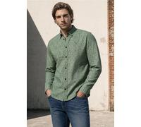 Langarmhemd STREET ONE MEN, Herren, Gr. M (40), US-Größen, grün (willow grün), Web, 98% Baumwolle, 2% Elasthan, gemustert, normal normal, V-Ausschnitt, abgesteppt, Hemden, Baumwoll-Mix (57647850-M) wi
