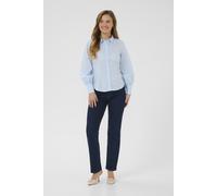 Langarmhemd KAFFE "Langarm - Hemd KAnicole", Damen, Gr. 46, N-Gr, blau (windsurfer cc.), Obermaterial: 65% Baumwolle CO. 32% Nylon NY. 3% Elasthan EL., Hemden (20500003-46) windsurfer cc.