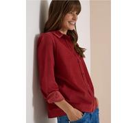 Hemdbluse CECIL, Damen, Gr. XL (44), rot (russet rot), Web, 100% Baumwolle, unifarben, normal normal, V-Ausschnitt, abgesteppt, Blusen Hemdbluse, in Cord-Optik (90448732-XL) russet rot