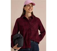 Hemdbluse CECIL, Damen, Gr. XXL (46), rot (berry rot), Web, 100% Baumwolle, kariert, klassisch normal, V-Ausschnitt, Bündchen, Blusen Hemdbluse, mit Karomuster (17880149-XXL) berry rot