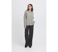 Strickpullover ICHI "Sweatshirt IHBALLIA", Damen, Gr. L, grau (grau melange), Obermaterial: 50% Viskose CV. 28% Polyester PES. 22% Nylon NY., Pullover Strickpullover (84208358-L) grau melange