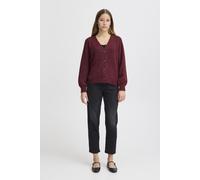 ICHI IHKAMARA Damen Strickjacke Cardigan mit Feinstrick Knöpfen leicht elastisch V-Auschnitt Regular fit, Größe:S, Farbe:Port Royale (191627)