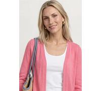 Cardigan STREET ONE, Damen, Gr. 46, blush berry, Stoff, 60% Viskose, 40% Polyester, unifarben, comfort fit normal, ohne Ausschnitt, normaler Saum, Strickjacken, in Unifarbe (35130130-46) blush berry