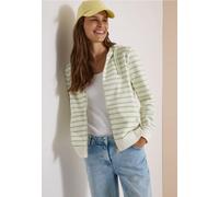 Kurzjacke CECIL, Damen, Gr. XS (36), weiß (raw matcha lime), Web, 100% Baumwolle, gestreift, comfort fit normal, ohne Ausschnitt, Bündchen, Jacken Kurzjacke, aus reiner Baumwolle (58577806-XS) raw mat