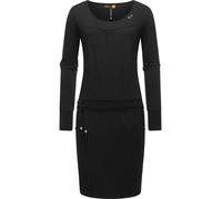 Langarm-Kleid mit Taillenzug 'Penellope' Black XS