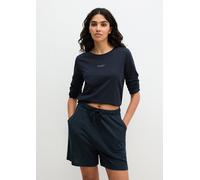 Langarm-Lounge-Shirt blau L
