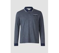 Langarm-Polo mit Bündchen in Melange-Optik 4XL blau 2176662.58W1.4XL