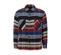 Langarm-Poloshirt 2Y PREMIUM "2Y Premium 2Y Premium Woven Shirt", Herren, Gr. M, blau, 50% Wolle, 50% Polyester, kariert, normal, amerikanischer Ausschnitt, Shirts (14964124-M) blau