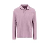 Langarm-Poloshirt aus Baumwolle mit Kontrastkragen magnolia / XXL