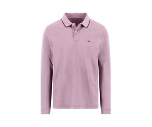 Langarm-Poloshirt aus Baumwolle mit Kontrastkragen magnolia / XXL