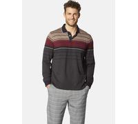 Langarm-Poloshirt BABISTA "Langarm-Poloshirt FILOSSI", Herren, Gr. XXL, blau (dunkelblau beige gestreift), Obermaterial: 62% Baumwolle CO. 38% Polyester COOLMAX PES(Coolmax)., Shirts (75644559-XXL) du