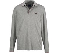 Langarm-Poloshirt BABISTA "Langarm-Poloshirt MILANVETZO", Damen, Gr. 52, grau (grau melange), Obermaterial: 90% Baumwolle CO. 10% Viskose CV., Shirts (47729743-52) grau melange