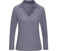 Langarm-Poloshirt blau-creme 36/38