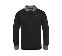 BLEND Langarm-Poloshirt Herren schwarz, L