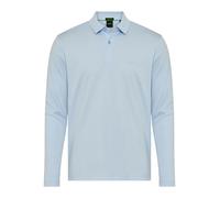Langarm-Poloshirt BOSS GREEN "Pirol", Herren, Gr. L, open blau460, Jersey, Obermaterial: 100% Baumwolle, regular fit normal, abgesteppte Kante, Shirts, Langarm, regular fit, Logo-Stickerei (29860840-L