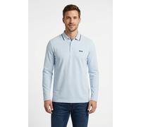 Langarm-Poloshirt BOSS GREEN "Plisy", Herren, Gr. M, open blau464, Jersey, Obermaterial: 100% Baumwolle, regular fit hüftlang, V-Ausschnitt, eingesetzt normaler Saum, Shirts Langarm-Poloshirt, mit Str