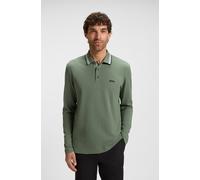Langarm-Poloshirt BOSS GREEN "Plisy", Herren, Gr. M, open grün359, Jersey, Obermaterial: 100% Baumwolle, unifarben, regular fit hüftlang, V-Ausschnitt, eingesetzt normaler Saum, Shirts Langarm-Poloshi