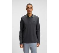 BOSS Longsleeve-Poloshirt aus Baumwoll-Piqué - Style Plisy, 50536609 Dunkelgrau S