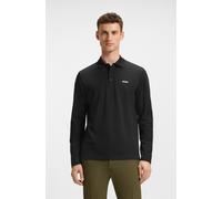 Langarm-Poloshirt BOSS GREEN "Plisy", Herren, Gr. XL, schwarz009, Jersey, Obermaterial: 100% Baumwolle, unifarben, regular fit hüftlang, V-Ausschnitt, eingesetzt normaler Saum, Shirts Langarm-Poloshir