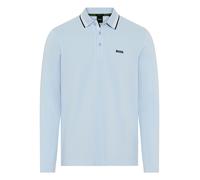 Langarm-Poloshirt BOSS GREEN "Plisy", Herren, Gr. XXL, open blau464, Jersey, Obermaterial: 100% Baumwolle, regular fit hüftlang, V-Ausschnitt, eingesetzt normaler Saum, Shirts (37897565-XXL) open blau