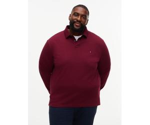 Langarm-Poloshirt "BT-1985 REGULAR LONGSLEEVE", Herren, Gr. 4XL, burgundy, Jersey, Obermaterial: 96% Baumwolle, 4% Elasthan, TOMMY HILFIGER BIG & TALL, regular fit normal, Shirts, Große Größen, Stretc