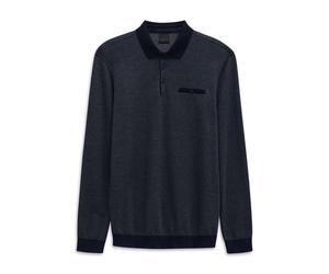 Langarm-Poloshirt BUGATTI "Modern Fit", Herren, Gr. M, grau (240, grau), 70% Polyester, 30% Baumwolle, unifarben, normal, ohne Ausschnitt, Rippbündchen, Shirts, mit Brusttasche und Knopfleiste (133905