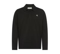 Langarm-Poloshirt CALVIN KLEIN JEANS "SOLID PIQUE POLO", Jungen, Gr. 12 (152), pvh schwarz, Single Jersey, Obermaterial: 94% Baumwolle, 6% Elasthan, unifarben, regular fit normal, Rundhals, eingesetzt