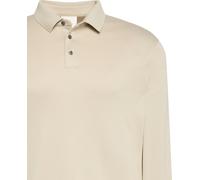 Langarm-Poloshirt CALVIN KLEIN "LS SUPIMA COTTON SOLID POLO", Herren, Gr. M, ancient marble, Single Jersey, Obermaterial: 100% Baumwolle, unifarben, regular fit hüftlang, Rundhals, eingesetzt abgestep