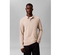 Langarm-Poloshirt CALVIN KLEIN "LS SUPIMA COTTON SOLID POLO", Herren, Gr. XXL, beige (ancient marble), Single Jersey, Obermaterial: 100% Baumwolle, unifarben, regular fit hüftlang, Rundhals, eingesetz