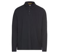 Langarm-Poloshirt CAMEL ACTIVE, Herren, Gr. M, blau (dunkelblau), Obermaterial: 58% Baumwolle, 39% Polyester, 3% Elasthan, unifarben, regular fit taillenbedeckt, Shirts Langarm-Poloshirt, mit Logo Sti