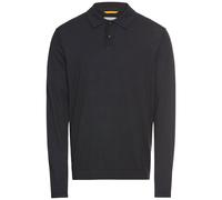 Langarm-Poloshirt CAMEL ACTIVE, Herren, Gr. M, blau (schwarz navy), Obermaterial: 100% Baumwolle, unifarben, regular fit taillenbedeckt, Shirts, mit Rippbündchen (47924909-M) schwarz navy