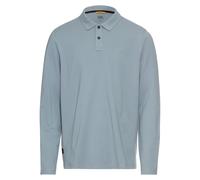 Langarm-Poloshirt CAMEL ACTIVE, Herren, Gr. XXL, blau (stone blau), Obermaterial: 58% Baumwolle, 39% Polyester, 3% Elasthan, unifarben, regular fit taillenbedeckt, Shirts Langarm-Poloshirt, mit Logo S