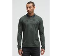 Langarm-Poloshirt CAMP DAVID, Herren, Gr. 3XL, schwarz forest, Piqué, Material: 100% Baumwolle, bedruckt, regular fit normal, hoch geschlossener Ausschnitt, eingesetzt gerader Abschluss, Shirts, aus B