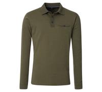 Langarm-Poloshirt CASAMODA "CASAMODA Polo-Shirt Langarm gestreift", Damen, Gr. 3XL, grün (olive), 100% Baumwolle, Shirts (50173837-XXXL) olive
