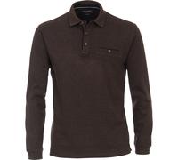 Langarm-Poloshirt CASAMODA "CASAMODA Polo-Shirt Langarm gestreift", Damen, Gr. 6XL, braun, 62% Baumwolle, 38% Polyester, Shirts (66771266-6XL) braun