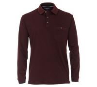 Casa Moda Regular Fit Longsleeve Poloshirt rot, Gemustert