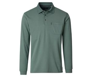 Langarm-Poloshirt CASAMODA "CASAMODA Polo-Shirt Langarm gestreift", Damen, Gr. S, grün, 60% Baumwolle, 40% Polyester, Shirts (62961830-S) grün